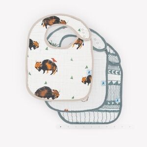 Little Unicorn Buffalo Print Muslim Baby Bib Set of 3